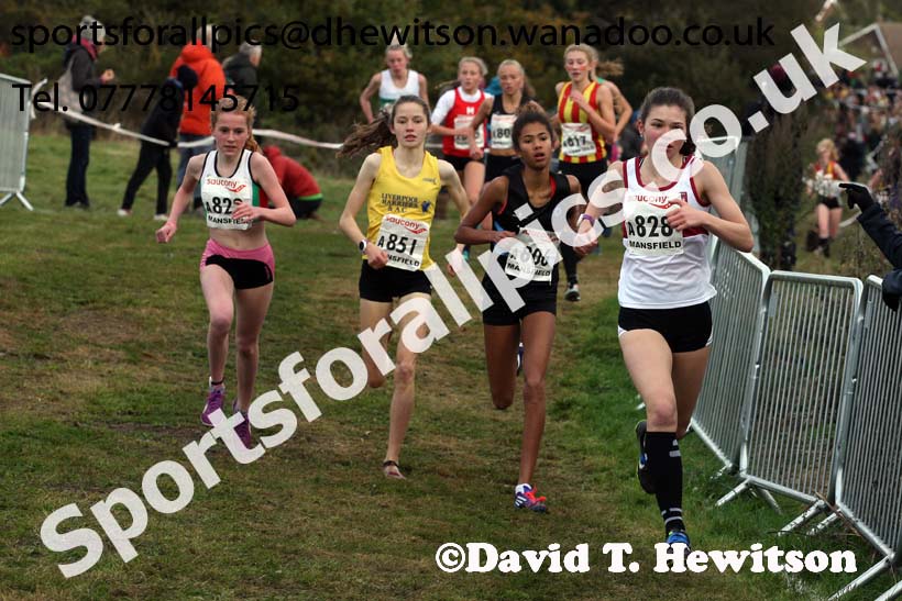 Girls under-15s, 2016 National Cross Country Relays, Berry Hill Park, Mansfield. Photo: David T. Hewitson/Sports for All Pics